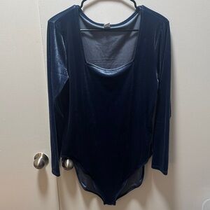 Old Navy Deep Blue Velvet Bodysuit